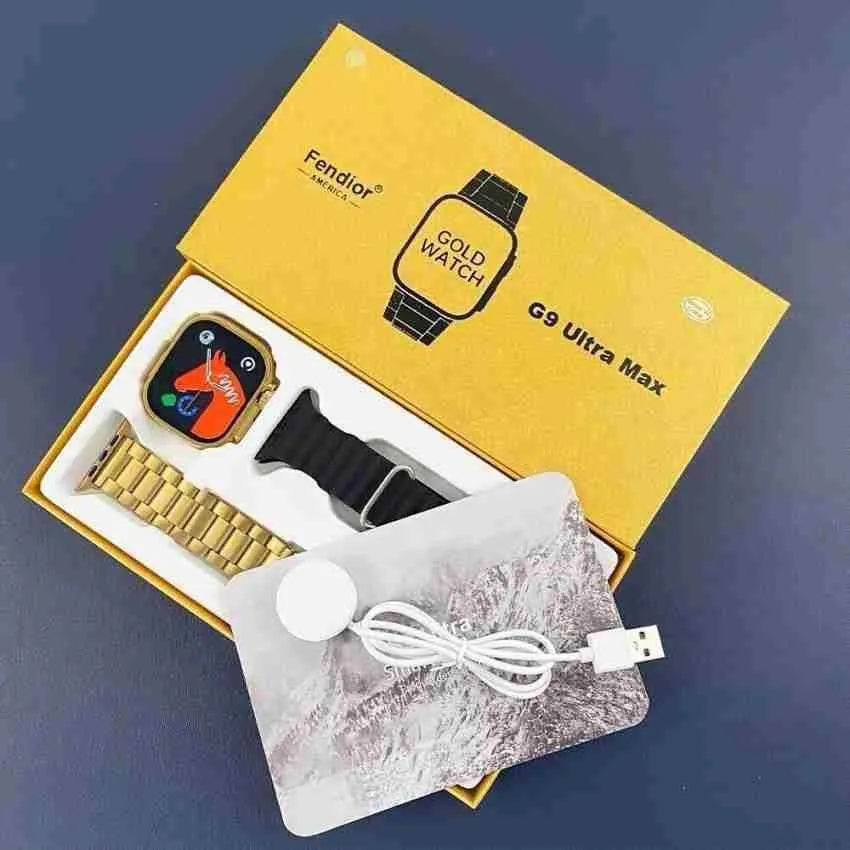 Fendior Gold Watch G9 Ultra Max - Premium smartwatch with gold and black straps